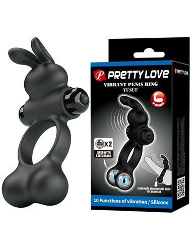 Yusuf Anillo para el Pene con Bolas de Metal 2x33gr