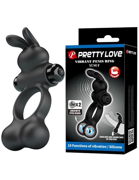 Yusuf Anillo para el Pene con Bolas de Metal 2x33gr