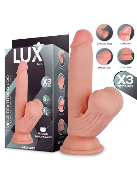 Paul Dildo Triple Densidad con Testículos Oscilantes 8.2