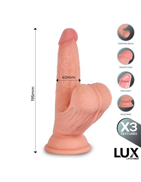 Lars Dildo Triple Densidad con Testículos Oscilantes 7.6