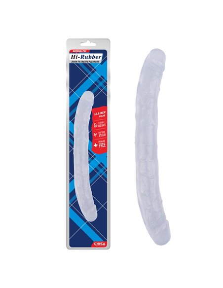 Dildo Doble Hi-Rubber 12.8 Transparente