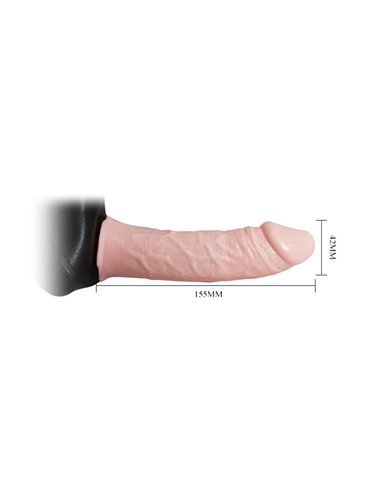 Arnés con Dildo Hueco y Vibración 15.5 x 4.2 cm Natural