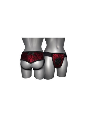 Arnés de Luxe Con Espalda Rojo S - XL