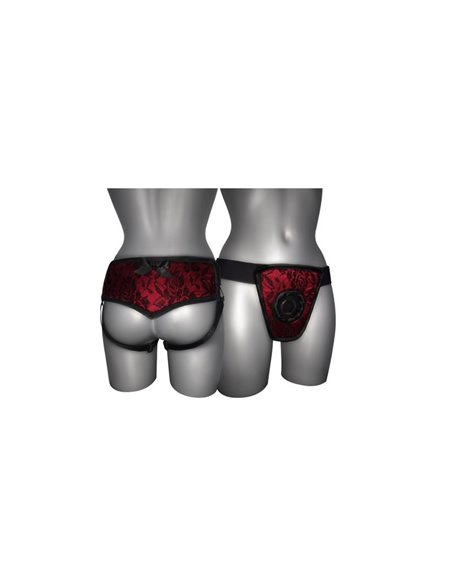 Arnés de Luxe Con Espalda Rojo S - XL