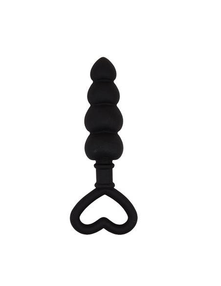 Mini Cadena Anal 15.6 x 3.4 cm Silicona Negro