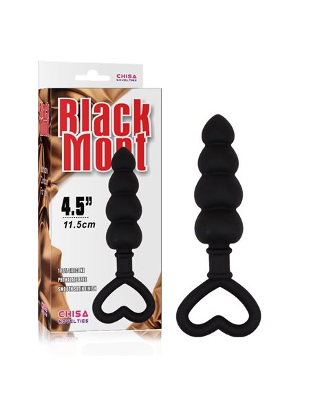Mini Cadena Anal 15.6 x 3.4 cm Silicona Negro