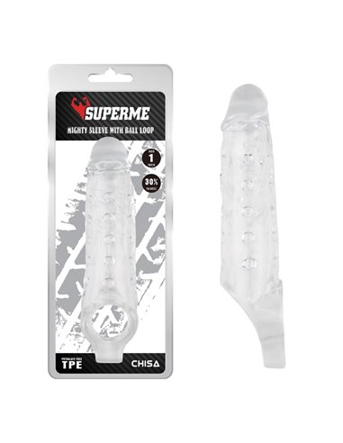 Funda para el Pene con Sujeción para Testículos Mighty Transparente
