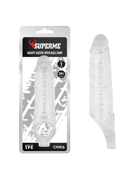 Funda para el Pene con Sujeción para Testículos Mighty Transparente