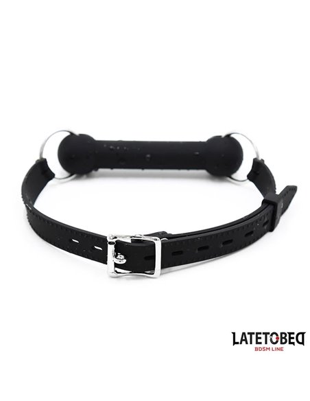 Mordaza Hueso Silicona Negro Ajustable