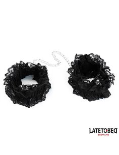 Esposas para Pies de Encaje Elástico Negro