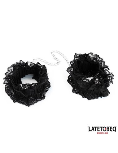 Esposas para Pies de Encaje Elástico Negro