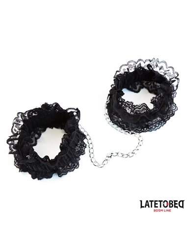 Esposas para Pies de Encaje Elástico Negro