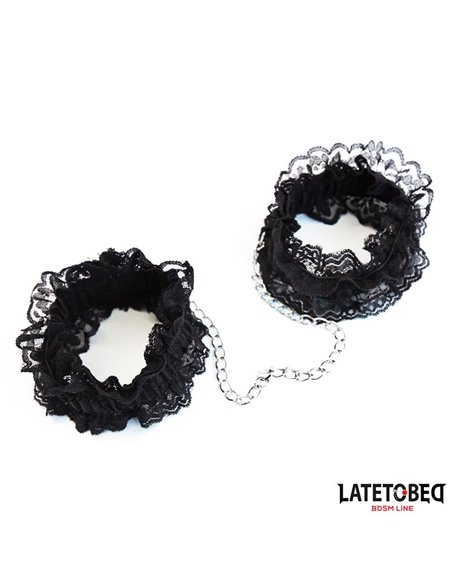 Esposas para Pies de Encaje Elástico Negro