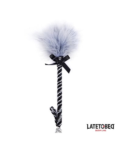 Plumero con Lazo Gris y Negro 25cm