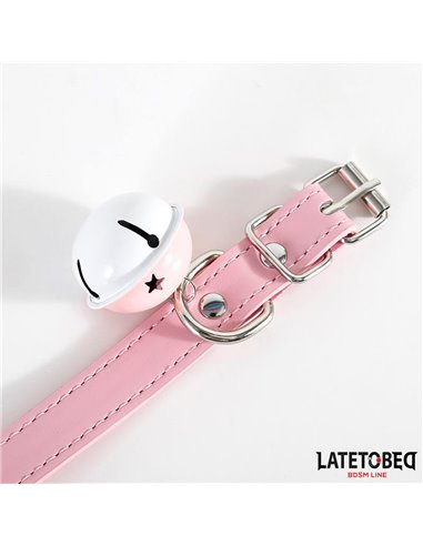 Collar con Cascabel Ajustable Rosa