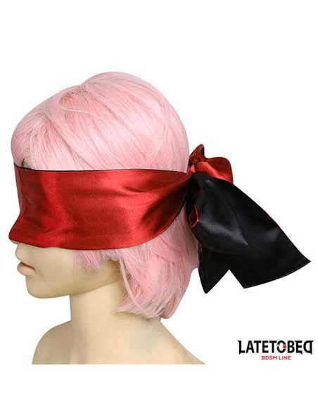 Antifaz de Satén Rojo y Negro