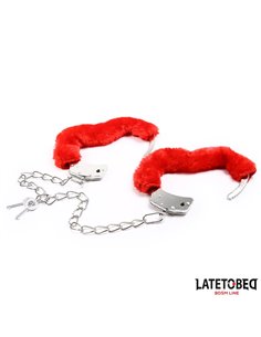 Esposas Pies Peluche Terciopelo Rojo 2