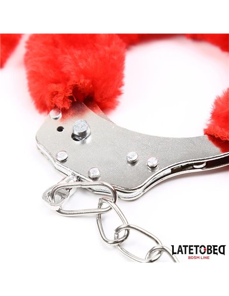 Esposas Pies Peluche Terciopelo Rojo
