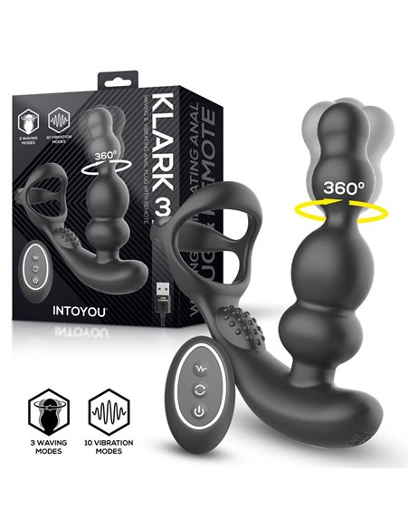 Klark Plug Anal Oscilante con Vibración y Control Remoto