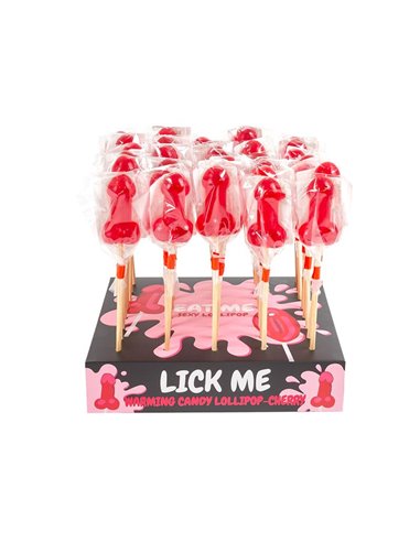 Display Piruleta Pene Cereza Efecto Calor Picante 40pcs