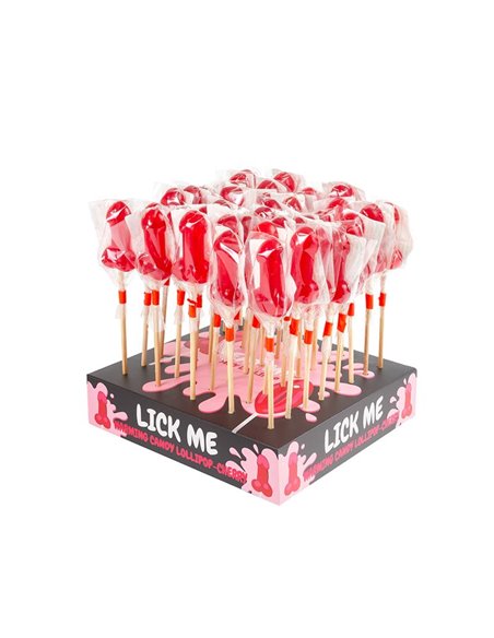 Display Piruleta Pene Cereza Efecto Calor Picante 40pcs
