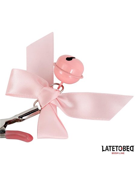 Pinzas para Pezones Lazo y Cascabel Rosa