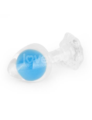Gemoria Plug Anal Silicona Bola Interna Acero Brilla en la Oscuridad
