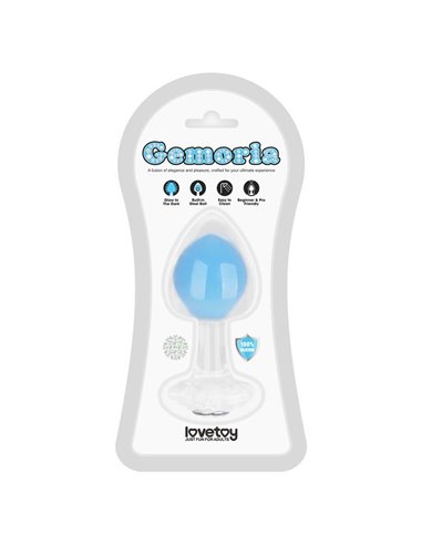 Gemoria Plug Anal Silicona Bola Interna Acero Brilla en la Oscuridad