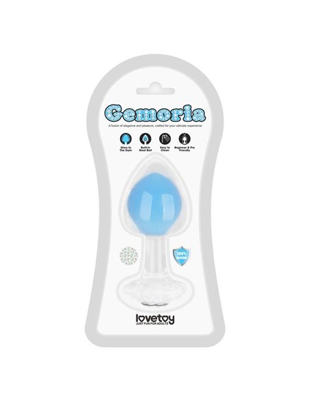 Gemoria Plug Anal Silicona Bola Interna Acero Brilla en la Oscuridad