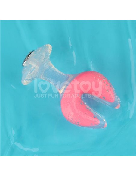 Gemoria Plug Anal Silicona Doble Punta Brilla en la Oscuridad