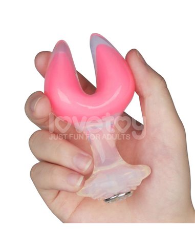 Gemoria Plug Anal Silicona Doble Punta Brilla en la Oscuridad