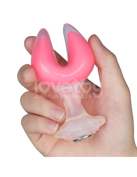 Gemoria Plug Anal Silicona Doble Punta Brilla en la Oscuridad