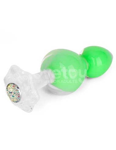Gemoria Plug Anal Silicona Bola Interna Acero Brilla en la Oscuridad