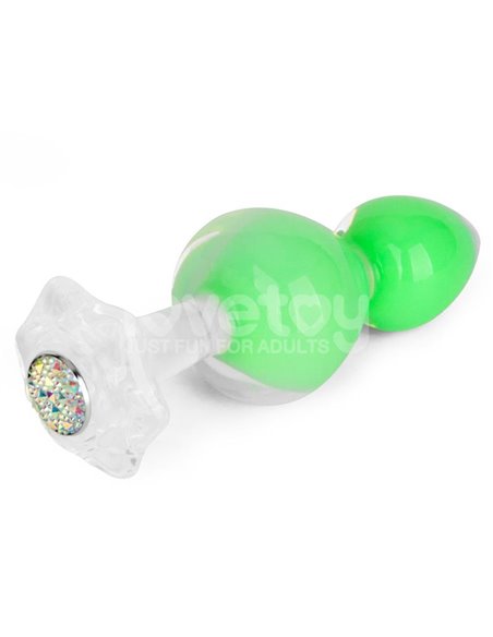 Gemoria Plug Anal Silicona Bola Interna Acero Brilla en la Oscuridad