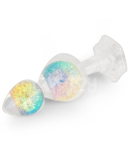 Gemoria Plug Anal de Silicona con Centro de Cristal Multicolor