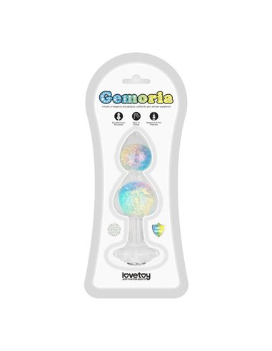 Gemoria Plug Anal de Silicona con Centro de Cristal Multicolor