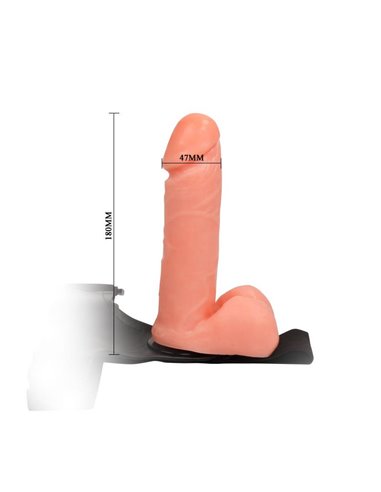 Arnés con Dildo y Testículos 17.5 cm