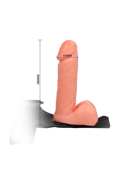 Arnés con Dildo y Testículos 17.5 cm