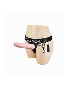 Baile Arnés con Dildo Vibrador Natural 18.5 cm 2