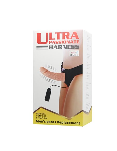 Baile Arnés con Dildo Vibrador Natural 15 cm