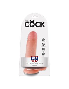 King Cock Pene con Testículos de 7 - Color Natural 2
