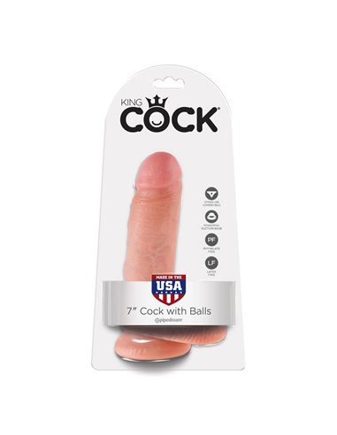 King Cock Pene con Testículos de 7 - Color Natural