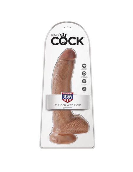 Dildo Reaslista con Testículos 9 Bronceado