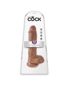 Dildo Reaslista con Testículos 10 Bronceado 2