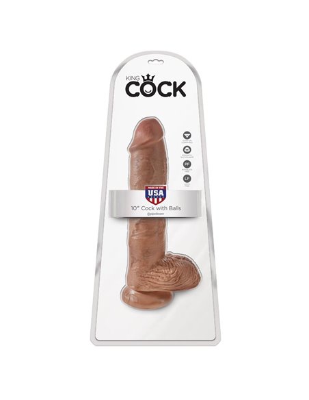 Dildo Reaslista con Testículos 10 Bronceado