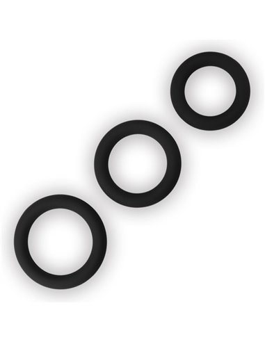 Pack de 3 Anillos para el Pene Power Plus Negro