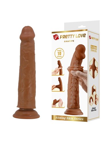 Sharife Dildo con Piel Deslizante-Retractil 25 cm