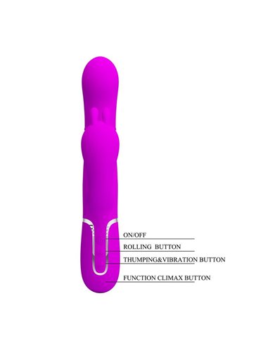 Cammy 4 in 1 Vibrador con Bolas Rotadoras y Cadena Anal