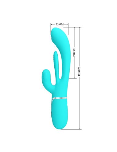 Shania Vibrador con Lengua y Thumping Turquesa