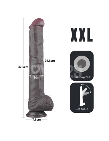 Dildo Dual Layered Articulable XXL 14.5